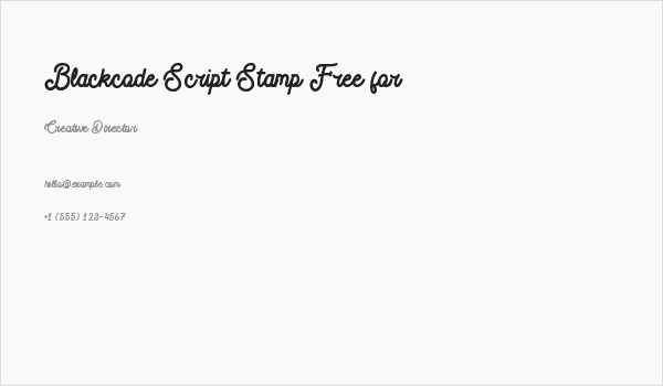 Blackcode Script Stamp Free for Business Card