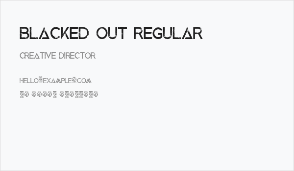 Blacked Out Regular Business Card