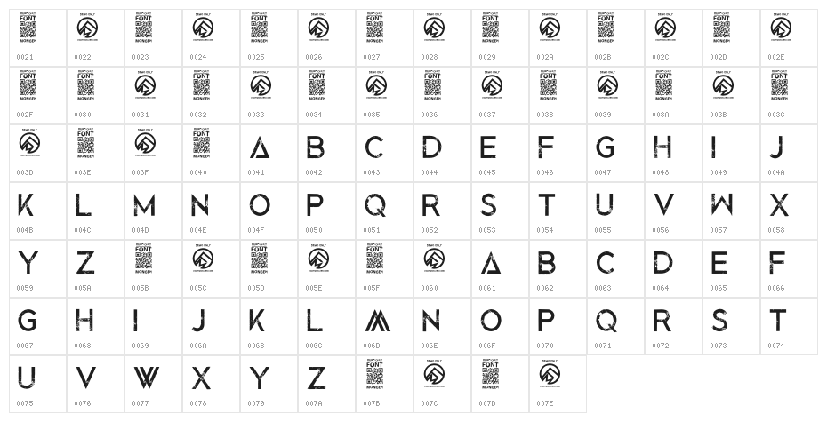BlackedOut-Regular Character Map