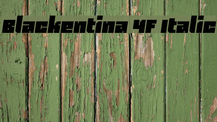 Blackentina 4F Italic Font examples