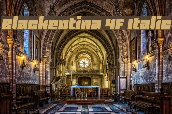 Blackentina 4F Italic Font examples