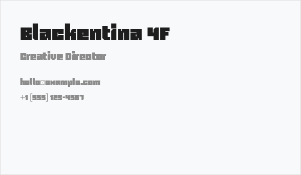 Blackentina 4F Business Card