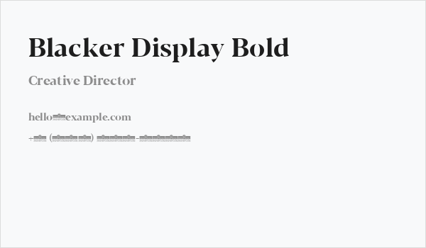 Blacker Display Bold Business Card