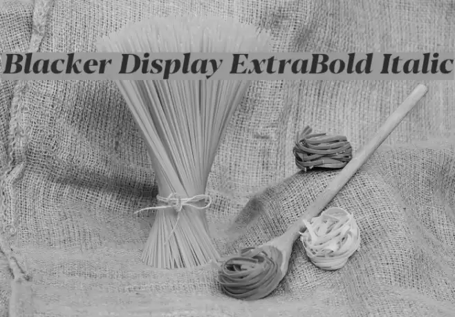 Blacker Display ExtraBold Italic Font examples