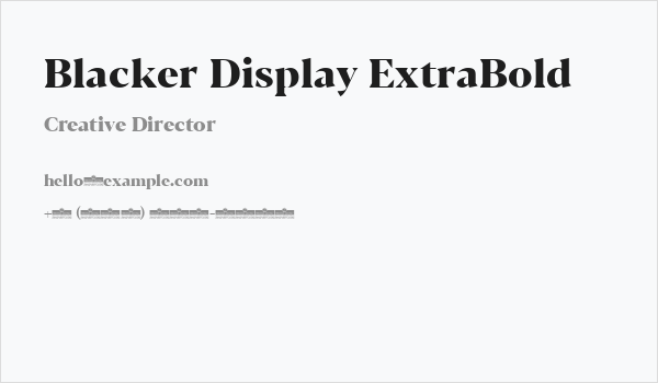 Blacker Display ExtraBold Business Card