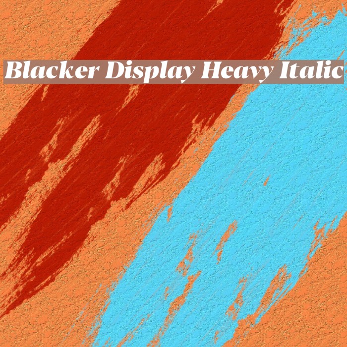 Blacker Display Heavy Italic Example 1