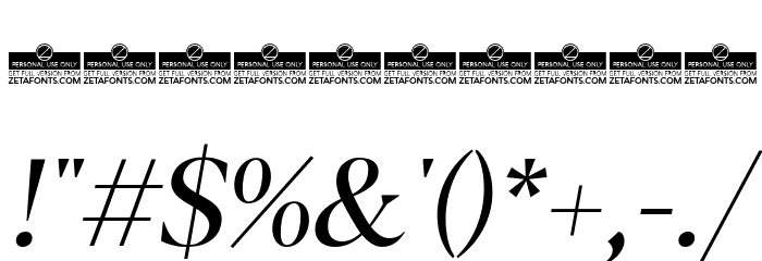 Blacker Display Italic Font OTHER CHARS