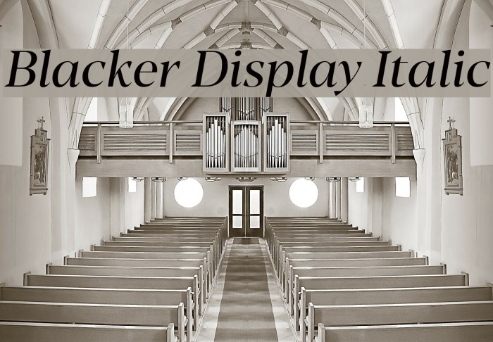 Blacker Display Italic Font examples