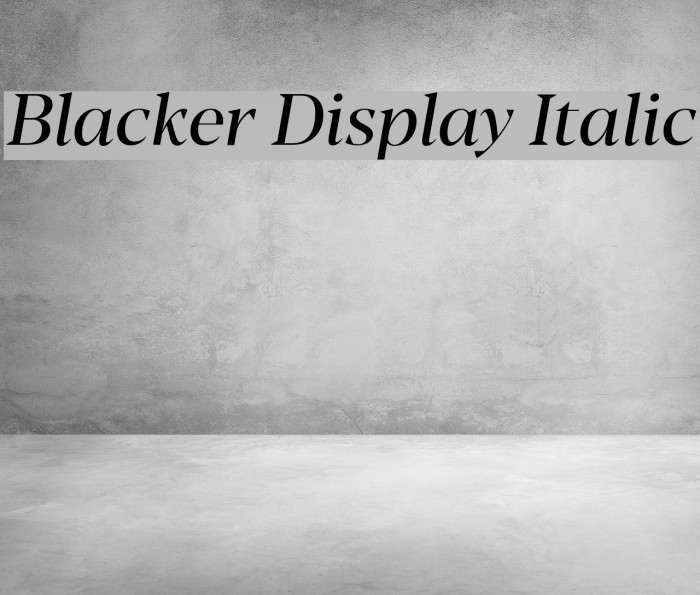 Blacker Display Italic Font examples