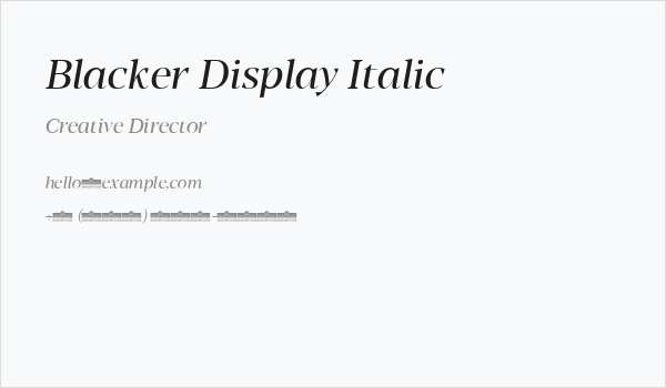 Blacker Display Italic Business Card