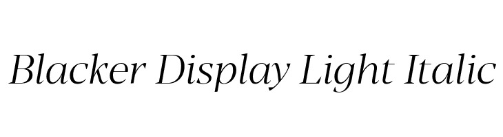 Blacker Display Light Italic  les polices de caractères gratuit tlcharger