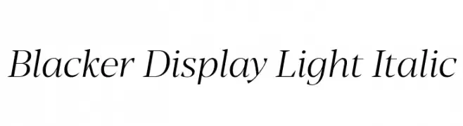 Blacker Display Light Italic  Скачать бесплатные шрифты