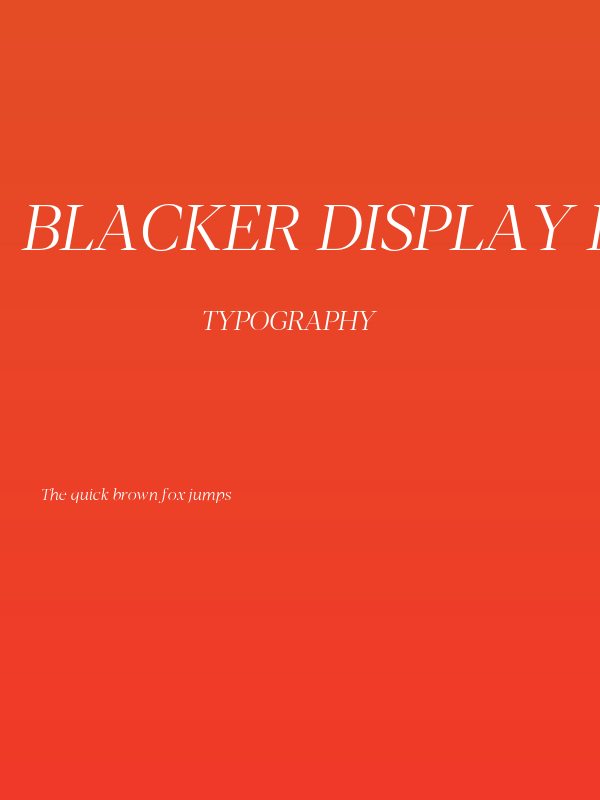 Blacker Display Light Italic Poster