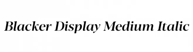 Blacker Display Medium Italic  नि: शुल्क फ़ॉन्ट्स डाउनलोड