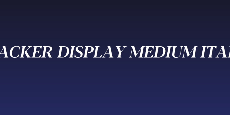 Blacker Display Medium Italic Social Header