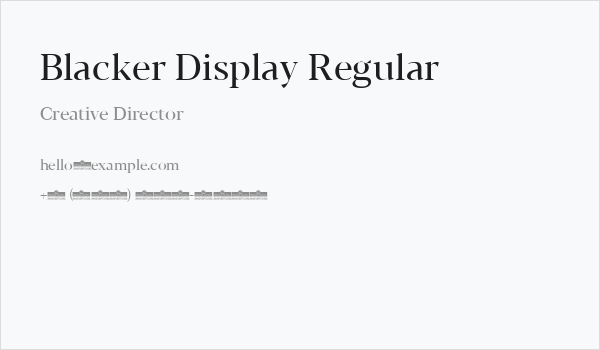 Blacker Display Regular Business Card