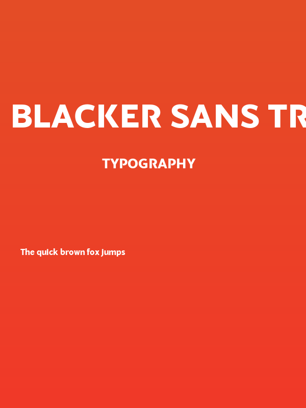 Blacker Sans Trial Extrabold Poster