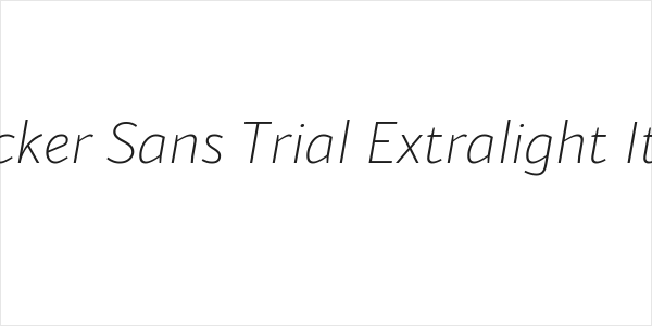 Blacker Sans Trial Extralight Italic Logo