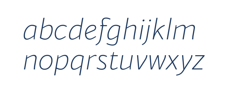 Blacker Sans Trial Extralight Italic Lowercase