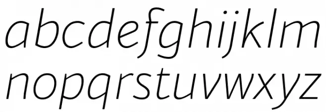 Blacker Sans Trial Extralight Italic خط أحرف صغيرة