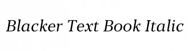 Blacker Text Book Italic  Free Fonts Download