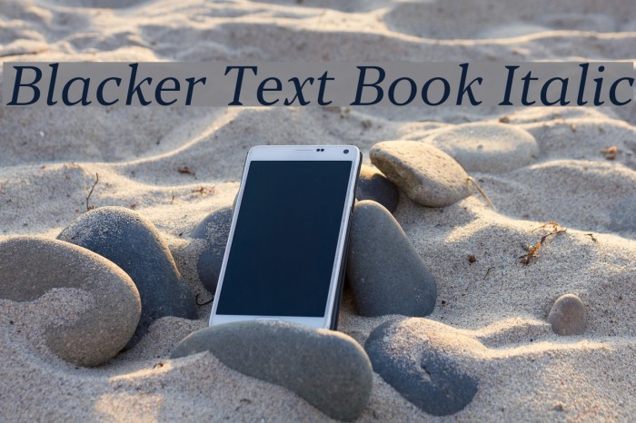 Blacker Text Book Italic Example 2