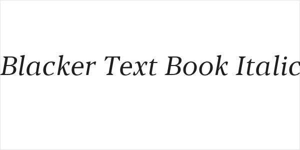 Blacker Text Book Italic Logo