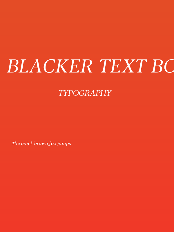 Blacker Text Book Italic Poster