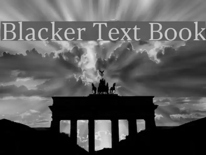 Blacker Text Book Font examples