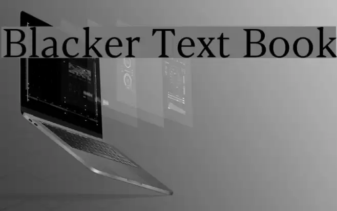 Blacker Text Book Font examples