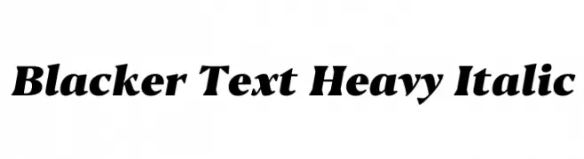 Blacker Text Heavy Italic  Скачать бесплатные шрифты