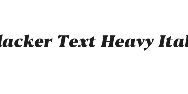 Blacker Text Heavy Italic Logo
