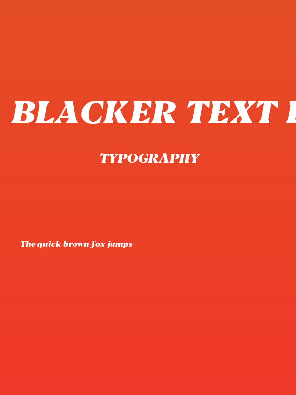 Blacker Text Heavy Italic Poster