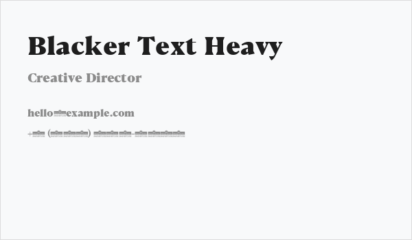 Blacker Text Heavy Business Card