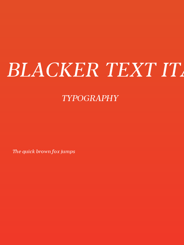 Blacker Text Italic Poster