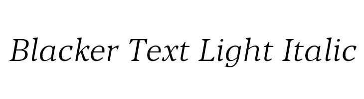 Blacker Text Light Italic  Descarca Fonturi Gratis