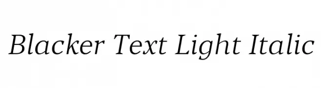 Blacker Text Light Italic  Скачать бесплатные шрифты