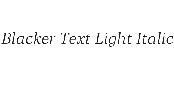 Blacker Text Light Italic Logo