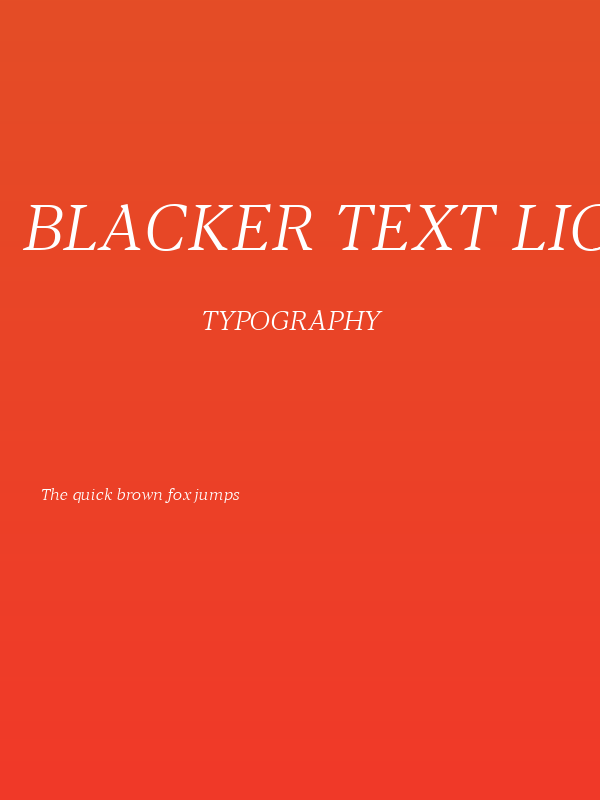 Blacker Text Light Italic Poster