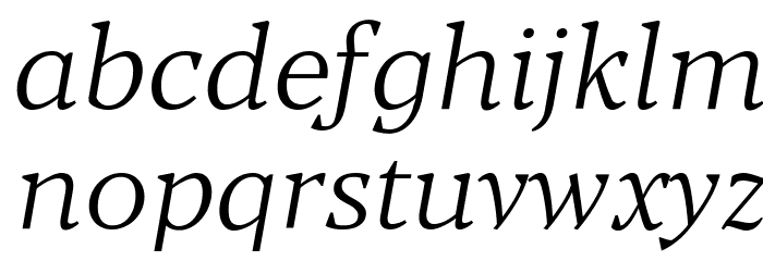 Blacker Text Light Italic Font LOWERCASE