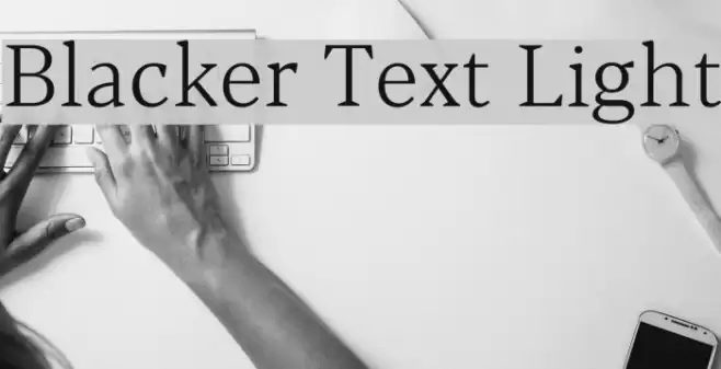 Blacker Text Light Font examples
