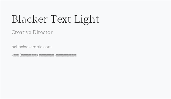 Blacker Text Light Business Card