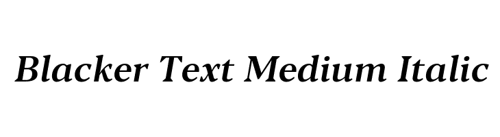 Blacker Text Medium Italic  font caratteri gratis
