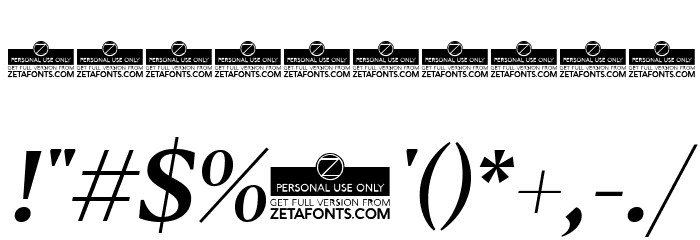 Blacker Text Medium Italic Font OTHER CHARS