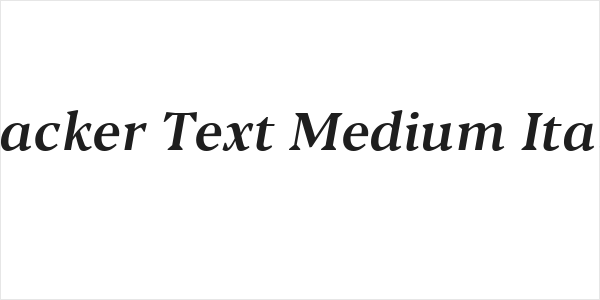 Blacker Text Medium Italic Logo