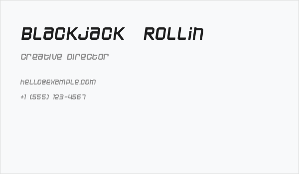 Blackjack  Rollin Business Card