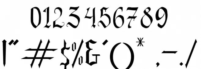 Blackland Font OTHER CHARS