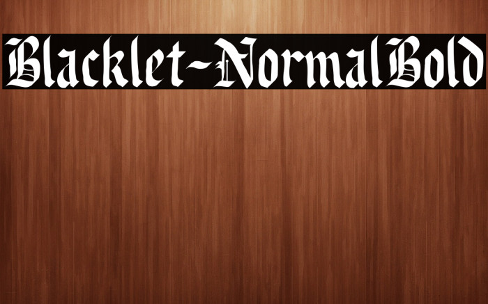 Blacklet-NormalBold Example 1