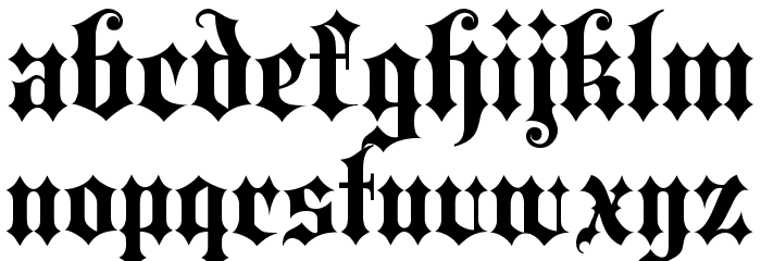 Blackletter ExtraBold Font LOWERCASE