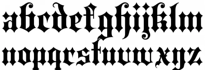 Blackletter ExtraBold Caratteri MINUSCOLO